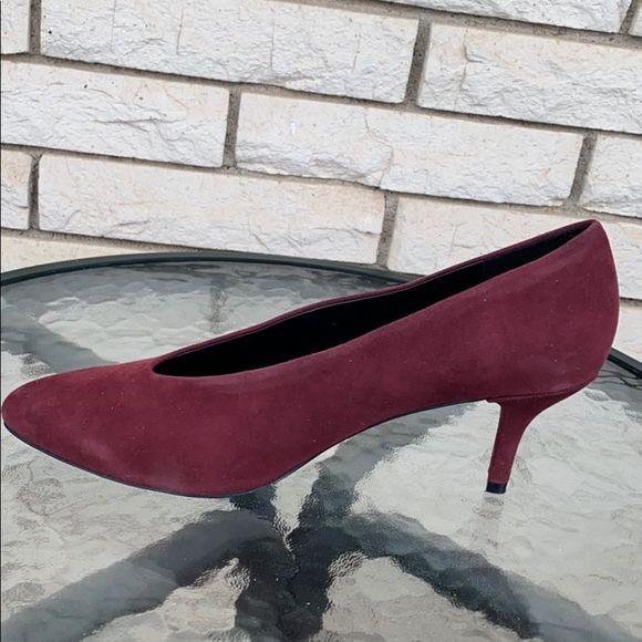 Wine Suede Pumps - Picture 2 of 5